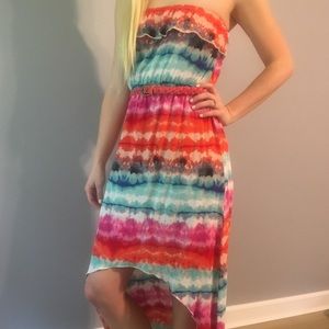 Colorful high/low dress